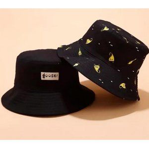 Goose Youth Reversible Black-on-Black/Gold Bucket Hat